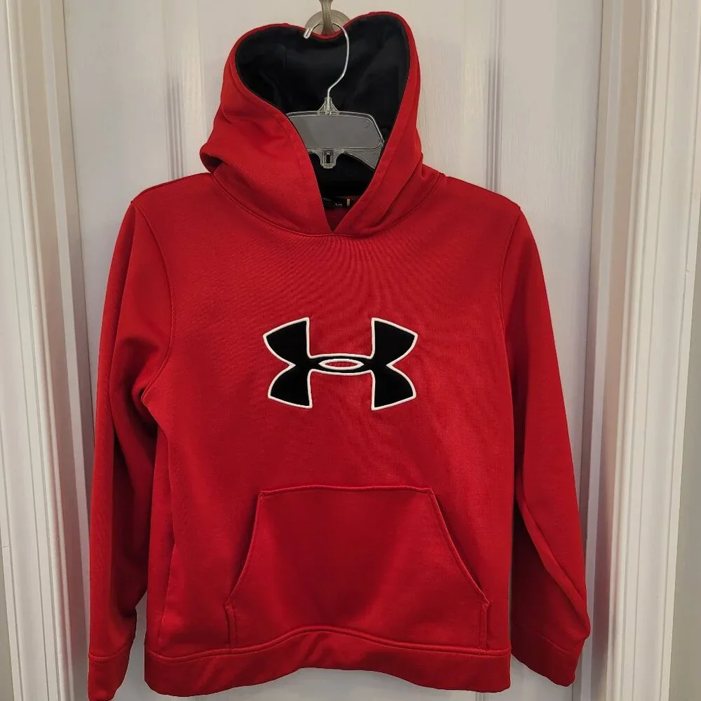 Kids Under Armour Red Hoodie Size Large - Picture 2 of 9